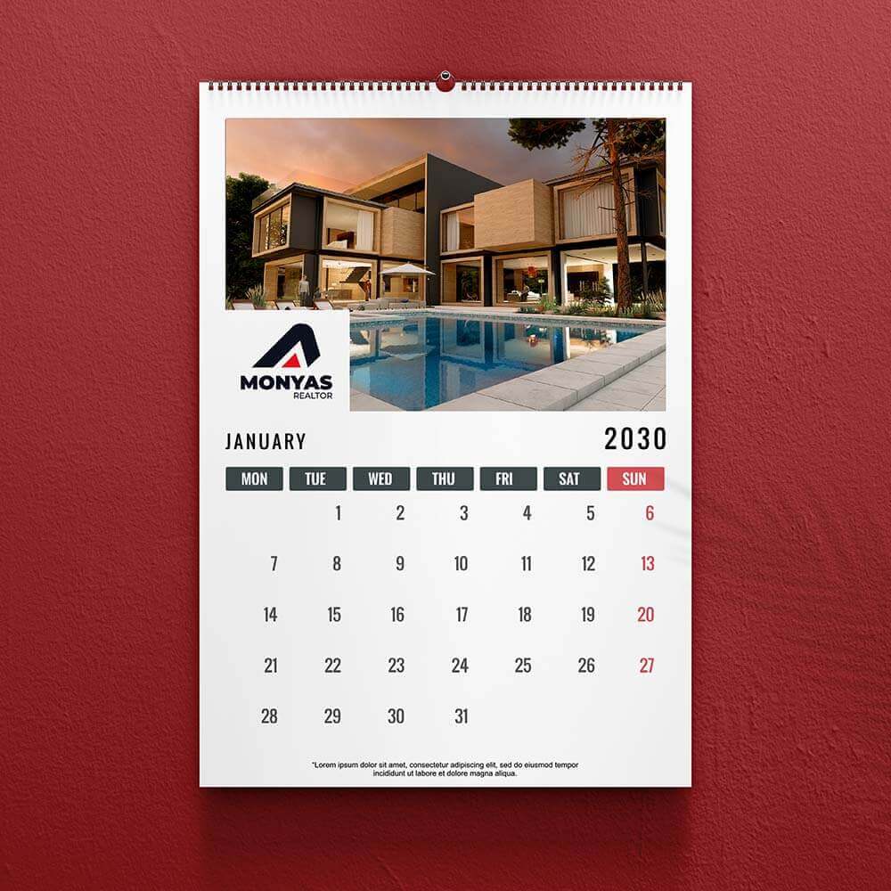 real estate calendar design