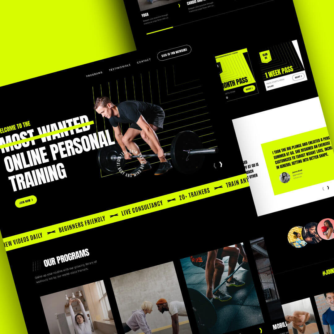 fitness website design